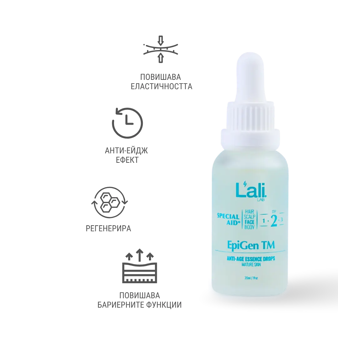 Основни функции на анти-ейдж есенциалните капки EpiGen TM.