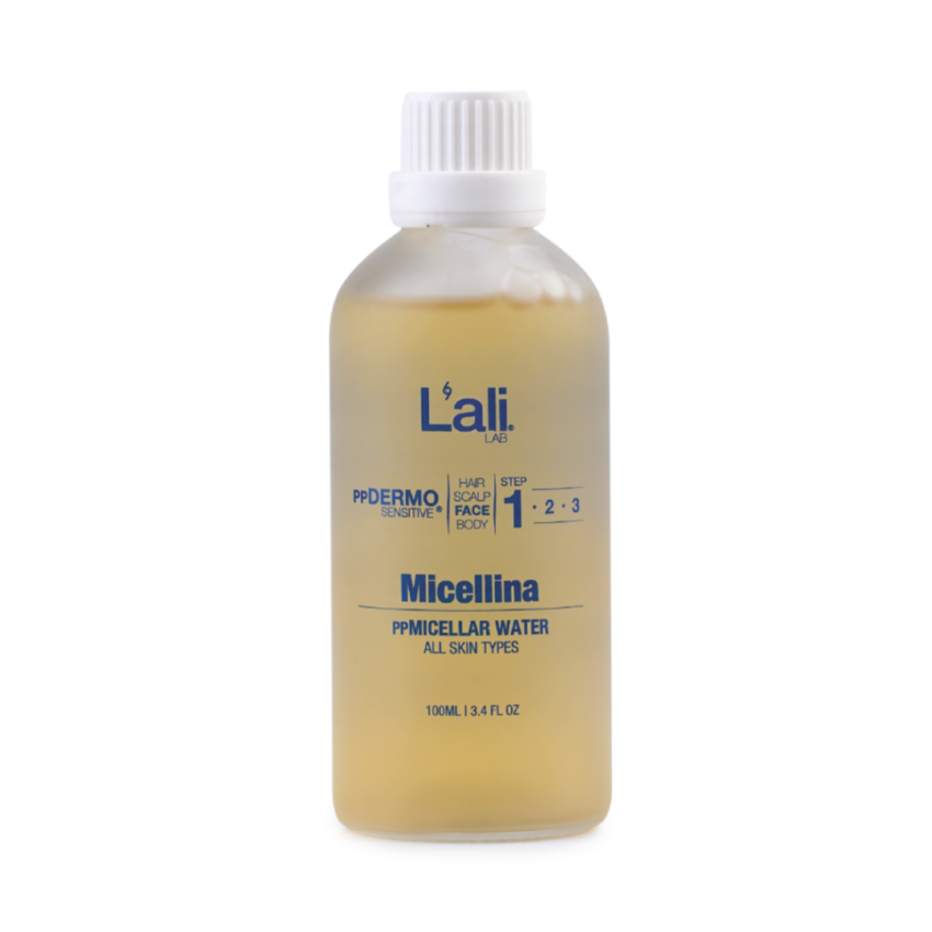 Micellina, 100мл – натурална безсулфатна мицеларна вода. Нежно почиства, успокоява и хидратира кожата. Подходяща за всеки тип кожа, включително чувствителна. Използвай ежедневно.