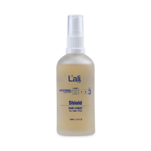 Shield, 100мл – натурален хидратиращ спрей за коса. Защитава от ефектите на градското замърсяване и UV стрес, регенерира и подобрява еластичността. Подходящ за всеки тип коса и ежедневна употреба.