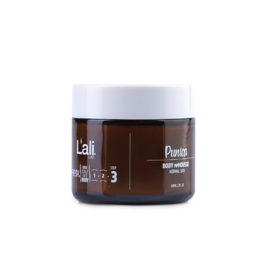 Punica, 60мл – натурален мус за тяло. Интензивно хидратира, регенерира и защитава кожата. Подходящ за ежедневна употреба. За нормална кожа.