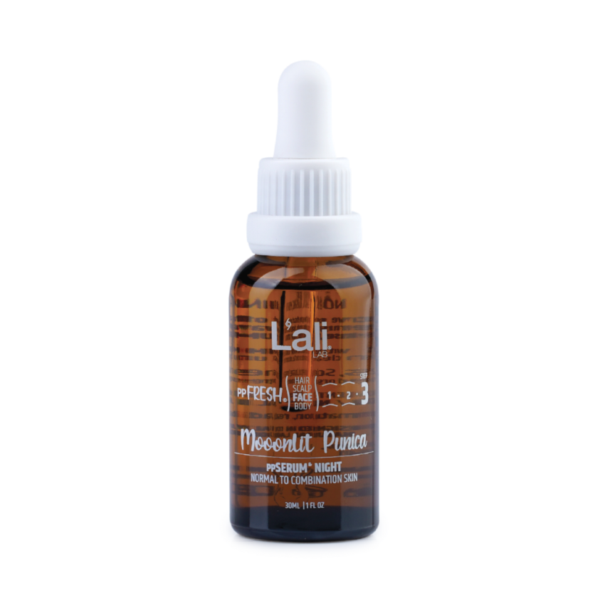 Moonlit Punica, 30мл – нощен серум за лице, който регенерира, подхранва и повишава еластичността на кожата през нощта. Подходящ за ежедневна употреба. За нормална до комбинирана кожа.