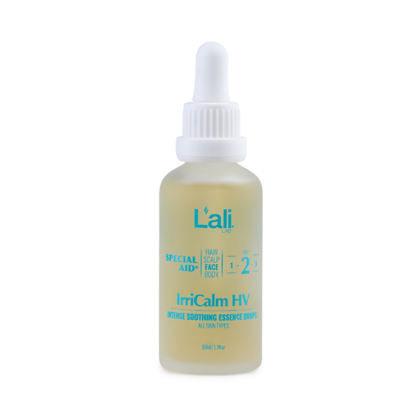 IrriCalm HV, 50мл – интензивни успокояващи есенциални капки за лице. Успокояват, хидратират, подсилват кожната бариера и заздравяват коата. Подходящи за чувствителна кожа.​ Използвай ежедневно.