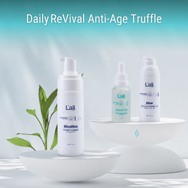 ANTI-AGE TRUFFLE Daily ReVival - Открий натуралния комплект с бял трюфел, който изглажда, подхранва и връща сиянието на кожата. Разработен от L'ali Lab с грижа за зрялата кожа.