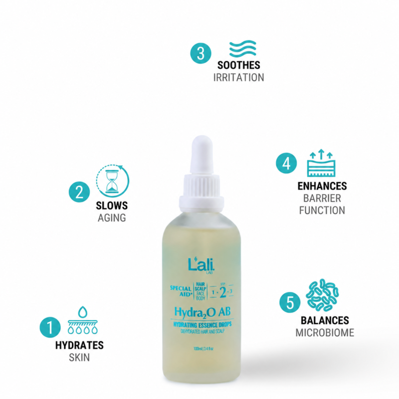 HYDRATING ESSENCE DROPS FOR HAIR AND SCALP | Hydra₂O | 100ml - Image 3