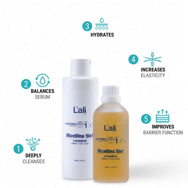 ppSHAMPOO 5in1 FOR OILY TO NORMAL HAIR | Micellina​ | 100ml | 200ml - Image 3