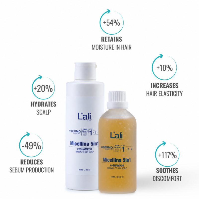 ppSHAMPOO 5in1 FOR OILY TO NORMAL HAIR | Micellina​ | 100ml | 200ml - Image 4