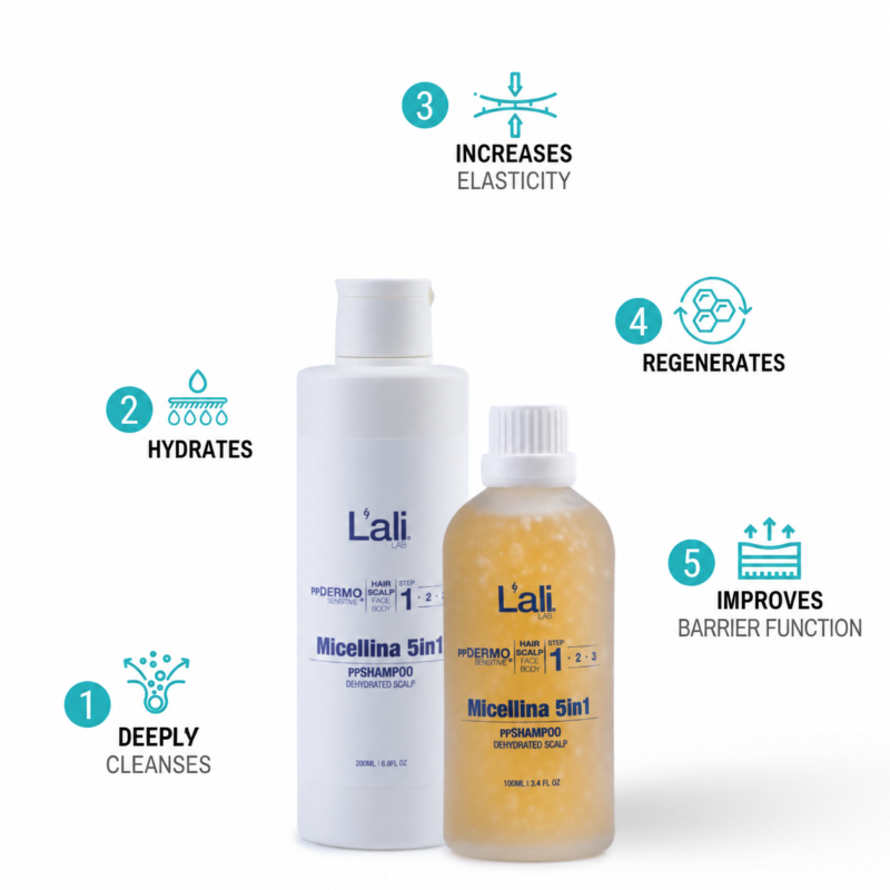 ppSHAMPOO 5in1 FOR DRY HAIR | Micellina | 100ml | 200ml - Image 3