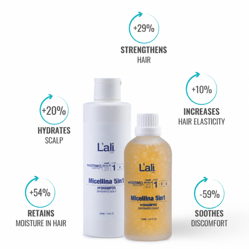 ppSHAMPOO 5in1 FOR DRY HAIR | Micellina | 100ml | 200ml - Image 4