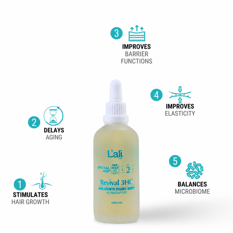 HAIR GROWTH ESSENCE DROPS FOR HAIR AND SCALP | Revival 3HC | 100ml - Image 3