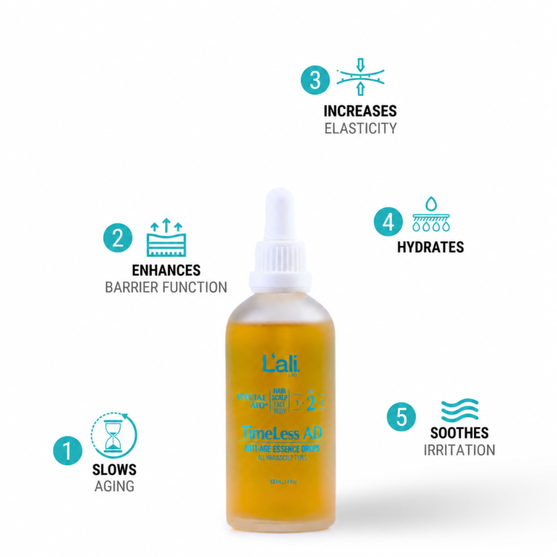 ANTI-AGEING ESSENCE DROPS FOR HAIR AND SCALP | TimeLess AD | 100ml - Image 3